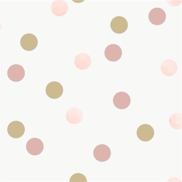 Superfresco Easy Dotty Polka Pink and Gold Removable Wallpaper - 56-ft²/Per Roll