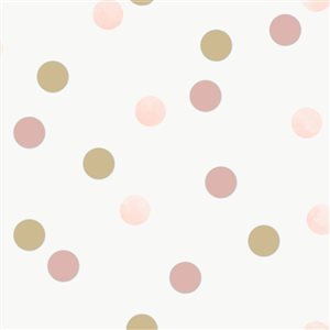 Superfresco Easy Dotty Polka Pink and Gold Removable Wallpaper - 56-ft²/Per Roll