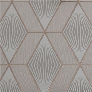 Superfresco Glitter Diamond Geo Taupe and Rose Gold Wallpaper - 56-ft²/Per Roll