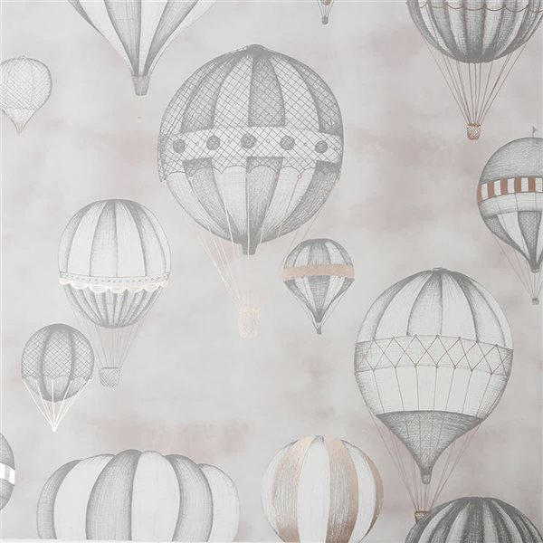 Sublime Balloon Fiesta Grey and Rose Gold 56-ft² Unpasted Wallpaper