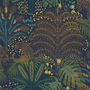 Envy 20.5-in W Nigthblue/Green Savannah Fauna Removable Wallpaper - 56-ft²