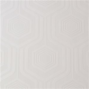 Joules Curvy Geo White Paintable 56-ft² Unpasted Wallpaper