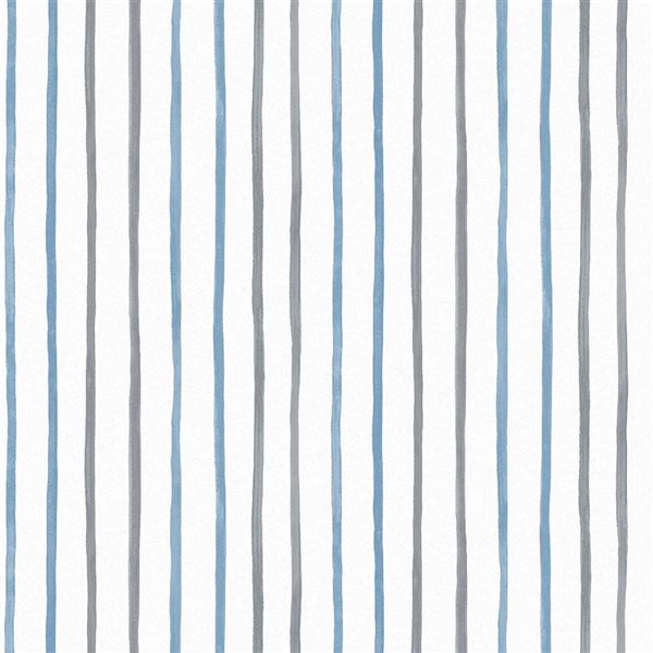 Laura Ashley Painterly Stripe Blue 56-ft² Unpasted Wallpaper