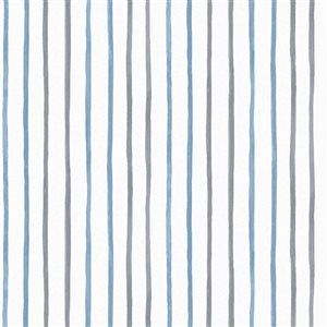 Laura Ashley Painterly Stripe Blue 56-ft² Unpasted Wallpaper