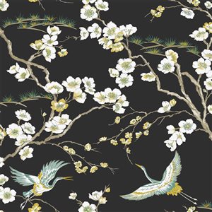 Transform Heron Black 30.75-ft² Peel and Stick Wallpaper