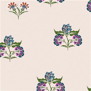 Joules 20.5-in W Dawn Beige Indienne Block Print Unpasted Wallpaper - 56-ft²