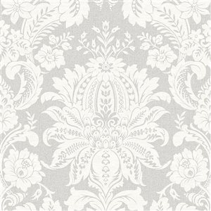 Transform Damask Neutral 30.75-ft² Peel and Stick Wallpaper