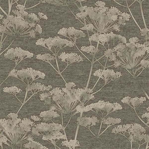 Boutique Serene Seedhead Taupe and Gold 56-ft² Unpasted Wallpaper