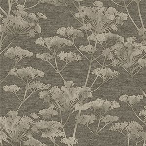 Boutique Serene Seedhead Taupe and Gold 56-ft² Unpasted Wallpaper