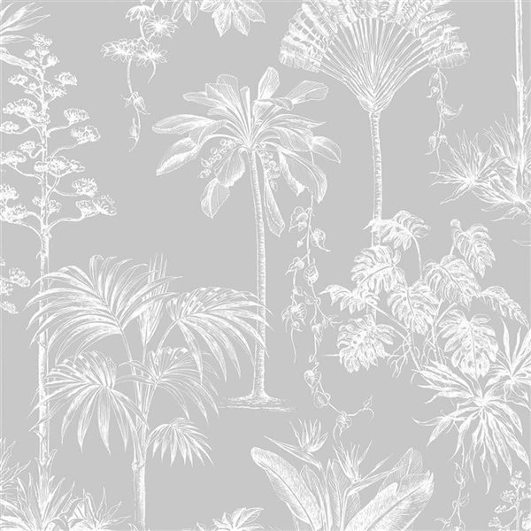 Boutique Brunei Silver Removable Wallpaper - 56-ft²/Per Roll