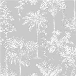 Boutique Brunei Silver Removable Wallpaper - 56-ft²/Per Roll