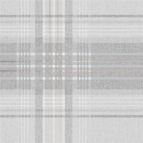 Superfresco Rhea Plaid Grey Unpasted Wallpaper - 56-ft²/Per Roll