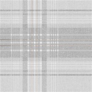 Superfresco Rhea Plaid Grey Unpasted Wallpaper - 56-ft²/Per Roll