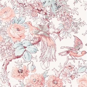 Laura Ashley Birtle Blush 56-ft² Unpasted Wallpaper