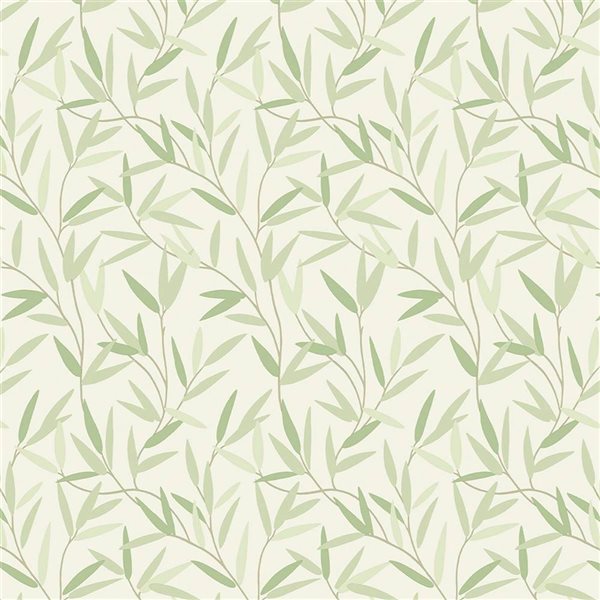 Papier peint Willow Leaf Hedgerow Laura Ashley vert 56-pi² non encollé