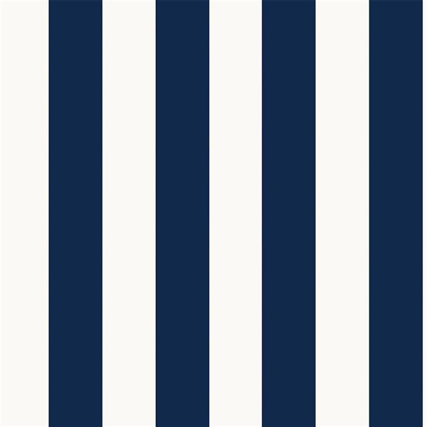 Superfresco Easy Navy/White Striped Removable Wallpaper - 56-ft²/Per Roll