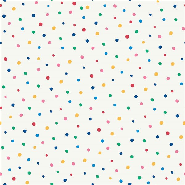 Joules 20.5-in W White and Rainbow Lynx Multi Spot Unpasted Wallpaper - 56-ft²