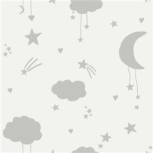 Next 20.5-in W Grey Moon and Stars Unpasted Wallpaper - 56-ft²