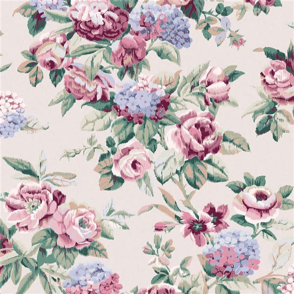 Laura Ashley 20.5-in W Purple/Pink Pembrey Flower Unpasted Wallpaper - 56-ft²