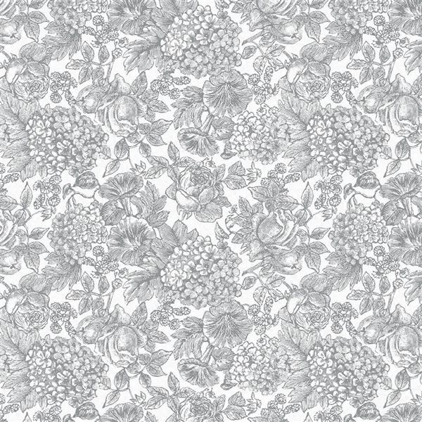 Laura Ashley Louise Slate Grey 56-ft² Unpasted Wallpaper