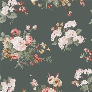 Laura Ashley Rosemore Green 56-ft² Unpasted Wallpaper