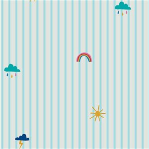 Joules 20.5-in W Haze Blue Whatever The Weather Icons Unpasted Wallpaper - 56-ft²