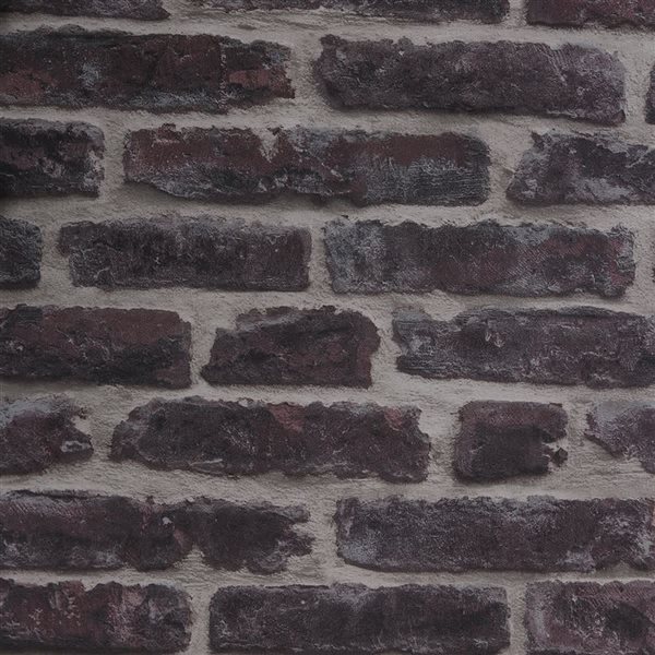 Transform Industrial Brick Dark Grey and Red 30.75-ft² Peel and Stick Wallpaper