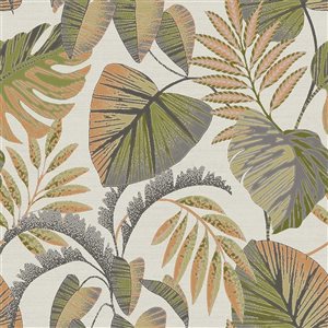 Next 20.5-in W Grey/Sage/Terracotta Jungle Leaves Unpasted Wallpaper - 56-ft²