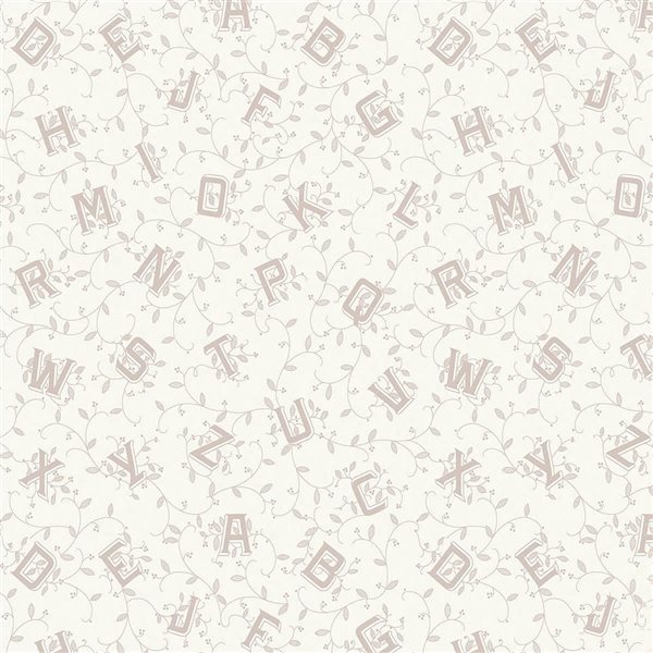 Laura Ashley Alphabet Dove Grey 56-ft² Unpasted Wallpaper