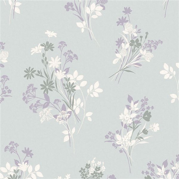 Laura Ashley Igerna Pale Duck Egg Blue 56-ft² Unpasted Wallpaper