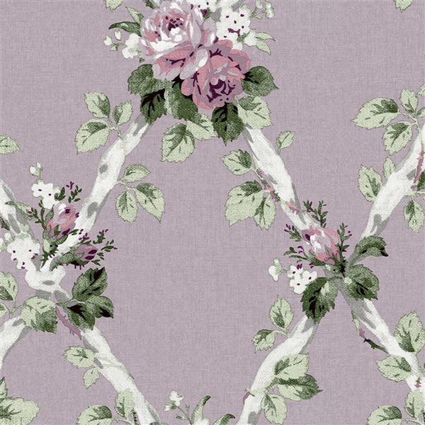 Laura Ashley Elwyn Grape 56-ft² Unpasted Wallpaper