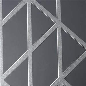 Superfresco Panel Glitter Geo Charcoal 56-ft² Unpasted Wallpaper