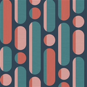 Envy Morse 20.5-in W Coral/Teal/Blue Removable Wallpaper - 56-ft²