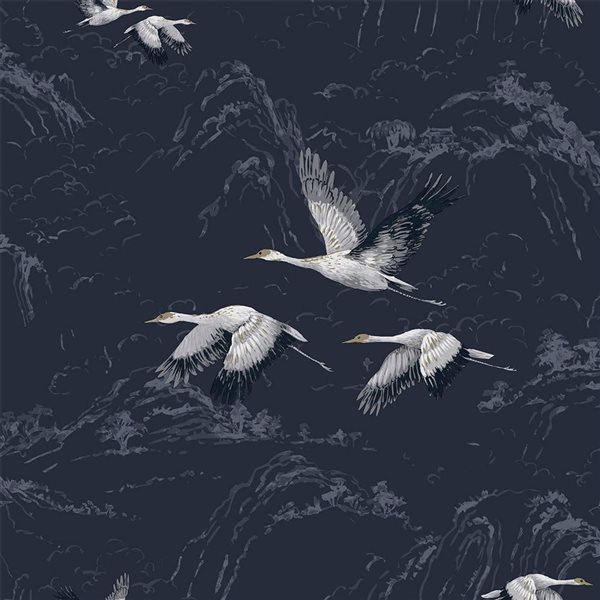 Laura Ashley Animalia Midnight 56-ft² Unpasted Wallpaper