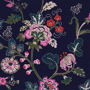 Joules 20.5-in W Royal Navy Vine Cottage Floral Unpasted Wallpaper - 56-ft²