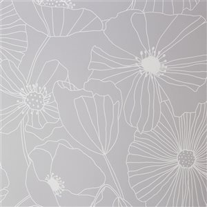 Fresco Linear Floral Grey 56-ft² Unpasted Wallpaper