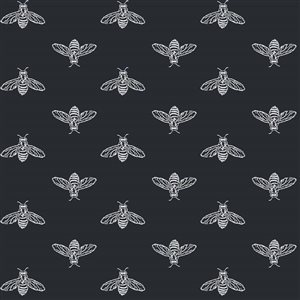 Joules 20.5-in W French Navy Block Print Bee Unpasted Wallpaper - 56-ft²