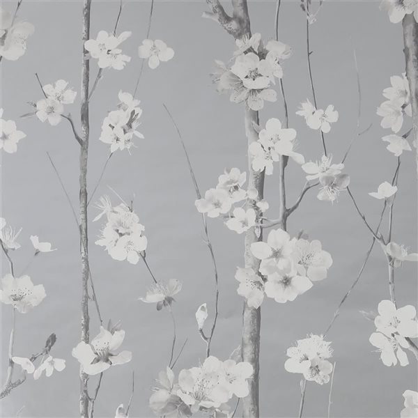 Boutique Hanami Silver Removable Wallpaper - 56-ft²/Per Roll