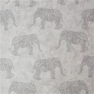 Fresco Moroccan Elephants Natural 56-ft² Unpasted Wallpaper