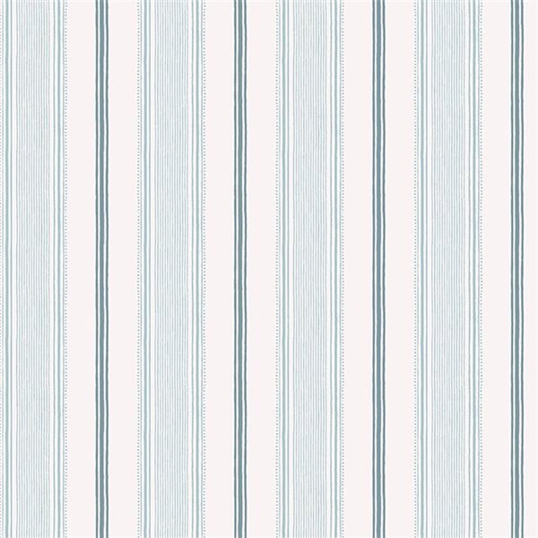 Laura Ashley Heacham Stripe Seaspray 56-ft² Unpasted Wallpaper