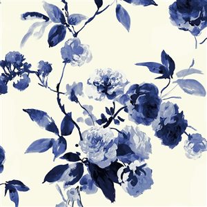 Joules 20.5-in W Blue/Cream Bohom Bloom Unpasted Wallpaper - 56-ft²