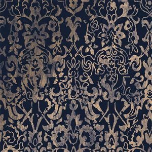 Next Majestic Navy Damask Unpasted Wallpaper - 56-ft²