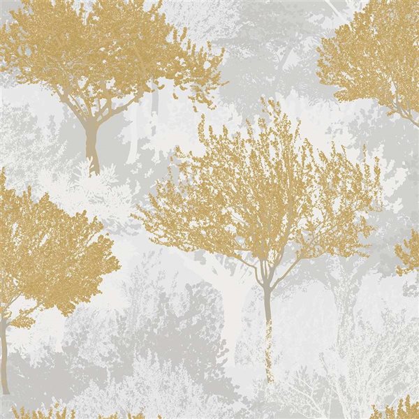 Boutique Birch Mustard 56-ft² Unpasted Wallpaper