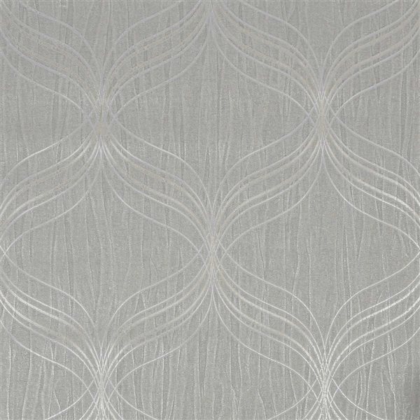 Boutique Optical Geo Silver Removable Wallpaper - 56-ft²/Per Roll