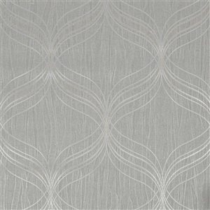 Boutique Optical Geo Silver Removable Wallpaper - 56-ft²/Per Roll