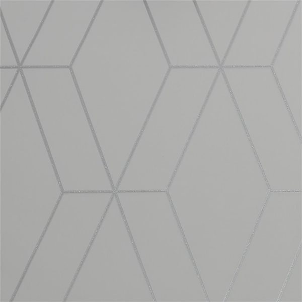 Superfresco Diamond Geo Grey and Silver Unpasted Wallpaper - 56-ft²/Per Roll