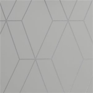 Superfresco Diamond Geo Grey and Silver Unpasted Wallpaper - 56-ft²/Per Roll