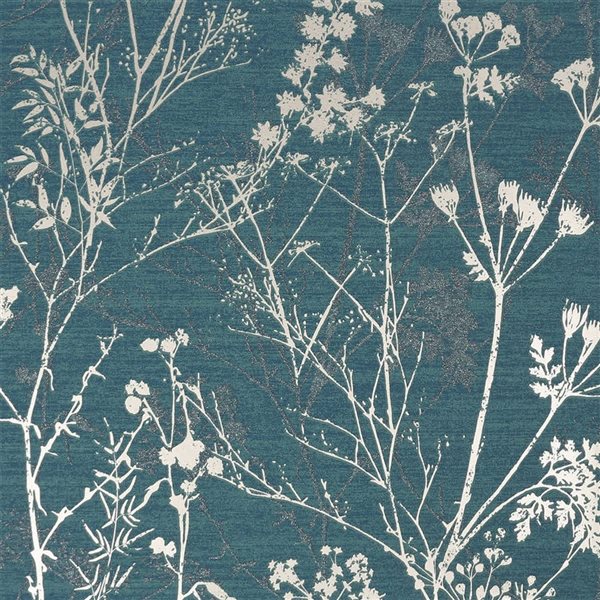 Superfresco Hedgerow Teal Unpasted Wallpaper - 56-ft²/Per Roll