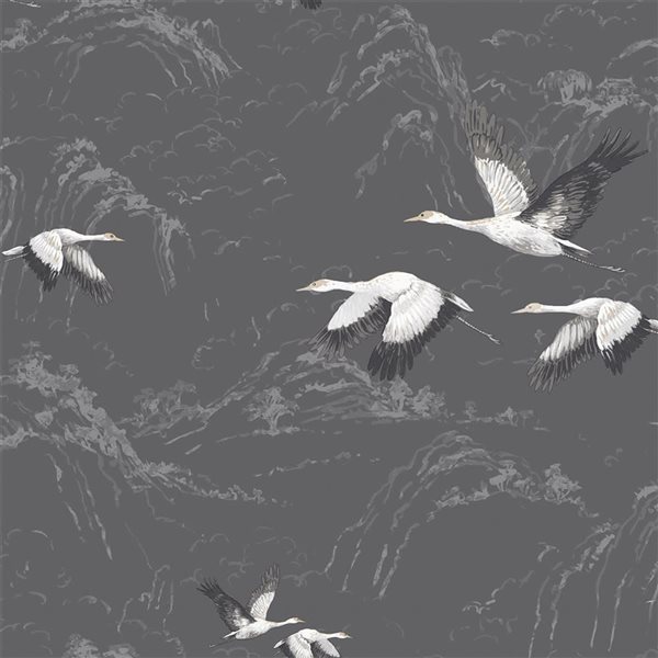 Laura Ashley Animalia Dark Steel 56-ft² Unpasted Wallpaper