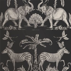 Sublime Colonial Charcoal Unpasted Wallpaper - 56-ft²/Per Roll